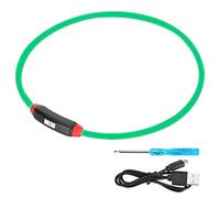 Outdoorm USB Rechargeable réglable Bricolage Coupe LED Collier résistant aux morsures de Chien Fournitures pour Animaux de Compagnie (Feu Vert)