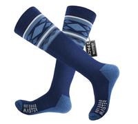 OutdoorMaster 2 Paires Unisexe en Laine Mérinos Chaussettes de Ski pour Homme & Femme, Chaussettes d'Hiver de Snowboard Respirantes Thermoactives pour Sports de Plein Air avec Design au-dessus du