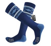 OutdoorMaster 2 Paires Unisexe en Laine Mérinos Chaussettes de Ski pour Homme & Femme, Chaussettes d'Hiver de Snowboard Respirantes Thermoactives pour Sports de Plein Air avec Design au-dessus du