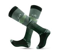 OutdoorMaster Chaussettes de ski, lot de 2 paires de chaussettes thermiques de ski et de snowboard pour homme avec design OTC avec manchette antidérapante