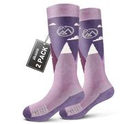 OutdoorMaster Chaussettes de Ski Pour Enfants - Mélange de Laine Mérinos, Conception OTC avec Manchette Antidérapante