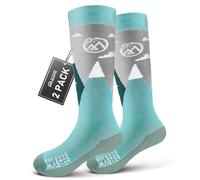 OutdoorMaster Chaussettes de Ski Pour Enfants - Mélange de Laine Mérinos, Conception OTC avec Manchette Antidérapante