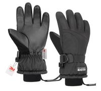 OutdoorMaster Gants de Ski pour Enfants, 3M Thinsulate, Gants Thermiques Coupe-Vent et imperméables pour l'hiver pour garçons et Filles, Ski, Snowboard, Sports d'hiver