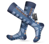 OutdoorMaster laine mérinos Chaussettes de Ski, 2/3 Pack sur le mollet manchette antidérapante pour hommes & femmes, chaussettes thermiques de Compression d’hiver pour le Ski, le snowboard