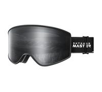 OutdoorMaster Masque de ski Pulse, masque de ski cylindrique OTG sans monture avec système de changement d'oculaire Lock & Fit pour hommes, femmes et jeunes, Dark Smoke Vlt 10%.