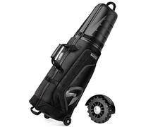 OutdoorMaster Sacs de Voyage de Golf pour compagnies aériennes avec Roues et Couvercle Rigide, protège Les Clubs de Golf, légers et faciles à manœuvrer, Version améliorée, Noir Roche