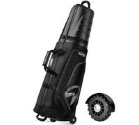 OutdoorMaster Sacs de Voyage de Golf pour compagnies aériennes avec Roues et Couvercle Rigide, protège Les Clubs de Golf, légers et faciles à manœuvrer, Version améliorée, Noir Roche