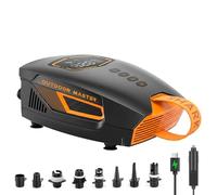 OutdoorMaster Shark 3 Mini 74Wh Pompe Sup Électrique Portable, Gonflage Rapide 5'30", Pompe Rechargeable Paddle Board, Arrêt Automatique & Dégonflage, 20 PSI, 12V/15,8V DC & USB-C, 8 Embouts