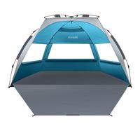 OutdoorMaster Tente de Plage Pop-up pour 3 à 4 Personnes XL - Installation Facile, auvent de Plage Pliable avec Protection UV UPF 50+, Lucarne de Toit Amovible, Taille familiale (côte ocacoke)