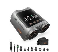 OutdoorMaster Vortex Pro 57.7Wh Rechargeable Pompe de Paddle Portable, Pompe Sup Électrique Batterie pour 3 SUPs Gonflage & Dégonflage, Max 20 PSI 12V/15.8V DC & Entrée Type-C,8 Buses pour Gonflables