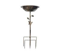 Outdoors Bird Bath, Vintage Iron Bird Feeder Tray, Heavy Duty Freestanding Birdbath, Garden Yard Decor with Yards Stakes, Feeding Station for Gardens, Patio and Deck