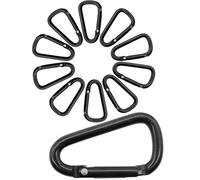 OutdoorSaxx® Lot de 10 Mini-mousquetons en Aluminium pour Fixer Son équipement, 4 cm, Noir, Lot de 10