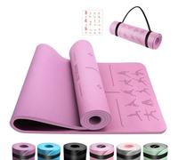 OUTDOUSE Tapis de Yoga,Tapis de Sport, Antidérapant,pour la Gymnastique,Pilates,Yoga,Maison,Voyage,Tapis de Gymnastique avec sangles de rangement,183x61x0.6cm
