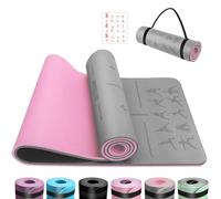 OUTDOUSE Tapis de Yoga,Tapis de Sport, Antidérapant,pour la Gymnastique,Pilates,Yoga,Maison,Voyage,Tapis de Gymnastique avec sangles de rangement,183x61x0.6cm
