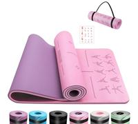 OUTDOUSE Tapis de Yoga,Tapis de Sport, Antidérapant,pour la Gymnastique,Pilates,Yoga,Maison,Voyage,Tapis de Gymnastique avec sangles de rangement,183x61x1cm