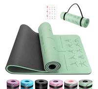OUTDOUSE Tapis de Yoga,Tapis de Sport, Antidérapant,pour la Gymnastique,Pilates,Yoga,Maison,Voyage,Tapis de Gymnastique avec sangles de rangement,183x61x1cm