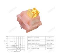 Outemu-Interrupteurs silencieux Peach V3,lubrifiés,silencieux,citron V3,clavier mécanique,tactile linéaire,5 broches,échange à chaud,PA66,POM pré-lubrifié - Type [Silent Peach V3]-70pcs