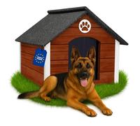 Outentin Niche pour Chien Extérieur Bois XL - Maison Chien Hiver Isolée - Niche Chiens Jardin XL avec Toit Incliné Résistant - Bâtiment Stable et Design Moderne pour Grand Chiens - 103x90x70cm,Noix