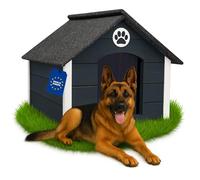 Outentin Niche pour Chien Extérieur Bois XL - Maison Chien Hiver Isolée - Niche Chiens Jardin XL avec Toit Incliné Résistant - Bâtiment Stable et Design Moderne pour Grand Chiens - 103x90x70cm,Gris