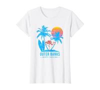 Outer Banks Caroline Vacances Vintage Coucher de Soleil T-Shirt Graphique avec Valeur