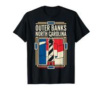 Outer Banks Drapeau de la Caroline du Nord Cape Hatteras Lighthouse T-Shirt