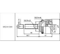 OUTER CV JOINT FITS HYUNDAI ACCENT 1.4 06-, GETZ 1.6 02-