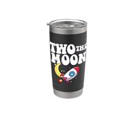 Outer Space 2ème anniversaire Thème Two The Moon Astronaute Gobelet isotherme en acier inoxydable double paroi