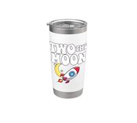 Outer Space 2ème anniversaire Thème Two The Moon Astronaute Gobelet isotherme en acier inoxydable double paroi