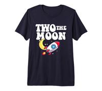 Outer Space 2ème Anniversaire Thème Two The Moon Astronaute T-Shirt Haut de Gamme