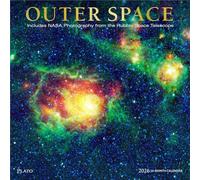Outer Space | Calendrier mural mensuel carré 2026 30,5 x 61 cm (suspendu) | Couverture estampée | Platon | Inspiration univers cosmos