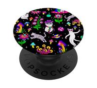 Outer Space Disco Chat Alien UFO léopard Champignon Funky PopSockets PopGrip Adhésif