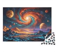 Outer Space Jigsaw Puzzle 1000 Pieces Recycled Material Swirl Planet Puzzles for Boy & Girl Ages 6 Years en Haut Educational Game Challenge Parent Child Toy 70x50cm/1000pcs