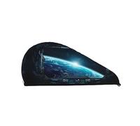 Outer Space Views Bonnet de douche de bain pour femme, bonnet de cheveux secs en velours corail absorbant serviettes à séchage rapide
