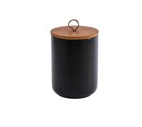 outer treasure Bocal moderne en céramique avec couvercle pour sucre, café, café, sucre, thé, épices, etc. Noir 1300 ml