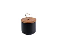 outer treasure Bocal moderne en céramique avec couvercle pour sucre, café, café, sucre, thé, épices, etc. Noir 260 ml