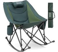 OuterSpa Chaise de camping à bascule surdimensionnée pour adultes - Chaise à bascule rembourrée d'extérieur portable avec poche latérale et sac de transport pour l'intérieur, la plage, le camping, la