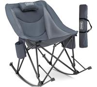 OuterSpa Chaise de camping surdimensionnée pour adultes, chaises de pelouse d'extérieur pliables, chaises de camping à bascule avec oreiller pour pique-nique, tissu Oxford 600D très résistant avec