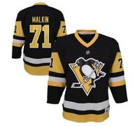 Outerstuff Junior_NHL Réplique du maillot de hockey sur glace, Noir et jaune, Pittsburgh Pngs_malkin, 8-12 ans