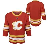 Outerstuff Junior_NHL Réplique du maillot de hockey sur glace, Rouge, Calgary Flm., 8-12 ans