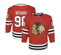Outerstuff Junior_NHL Réplique du maillot de hockey sur glace, Rouge, Chicago Bk. Hwk._bedard, 14-18 ans