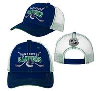 Outerstuff Lockup Casquette réglable en maille filet NHL Junior, Bleu, vert et blanc, Vancouver Cnk., taille unique