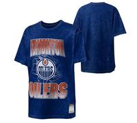 Outerstuff Time to Shine NHL T-shirt pour enfant Équipes de hockey sur glace, Bleu Edmonton Oil., 10-12 ans