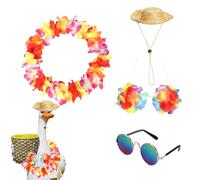 Outfit oies, tenue d'oies de porche,Garden Hawaiian Animal Outfit - Llight Weight porche et vêtements de Lei hawaïens pour la décoration de jardin en plein air