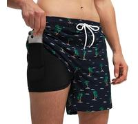 outfit spring Shorts de Bain Homme Séchage Rapide avec Poche Zippée, Maillot de Bain 2 en 1 avec Doublure de Compression, Short de Plage pour Natation, Piscine et Fitness