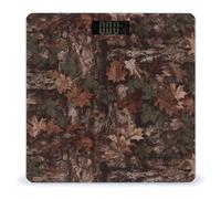 Outfitter Tuff CamoScale Balance numérique pour poids corporel avec écran LCD de haute précision, balance en verre trempé résistante et facile à lire pour une utilisation quotidienne de 400 livres