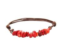 OutFyt Bracelet En Pierre De Corail Naturelle Irrégulière, 7 Cristaux De Chakra, Bracelet Porte-Bonheur Réglable, Bracelets D'Été Pour Femmes Et Hommes, Bijoux Cadeau
