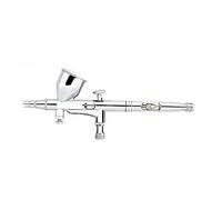 OUTFYT Buse d'aérographe à double Action 0.2/0.3/0.5mm, aiguille 9cc, ensemble de pistolet pulvérisation d'alimentation for modèle gâteau, Nail Art, peinture voiture,Surface polyvalente(NT-180T)