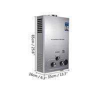 OUTFYT Chauffe-Eau à Eau Naturelle liquéfiée 6L / 8L / 10L / 12L / 16L / 18L 36KW Chauffe-Thermostat Chauffe-Eau méthane gaz,RéSiste Aux Hautes TempéRatures(18L)