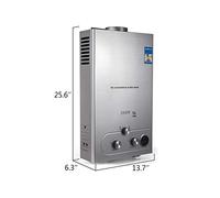 OUTFYT Chauffe-Eau à Eau Naturelle liquéfiée 6L / 8L / 10L / 12L / 16L / 18L 36KW Chauffe-Thermostat Chauffe-Eau méthane gaz,RéSiste Aux Hautes TempéRatures(12L)
