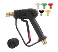OUTFYT For 4000PSI Haute Pression For Le Nettoyage De Voiture Avec 5 Kit Buse Couleur Pistolet À Eau Connexion Rapide,Haute efficacité(Gun+Nozzle+Adapter)
